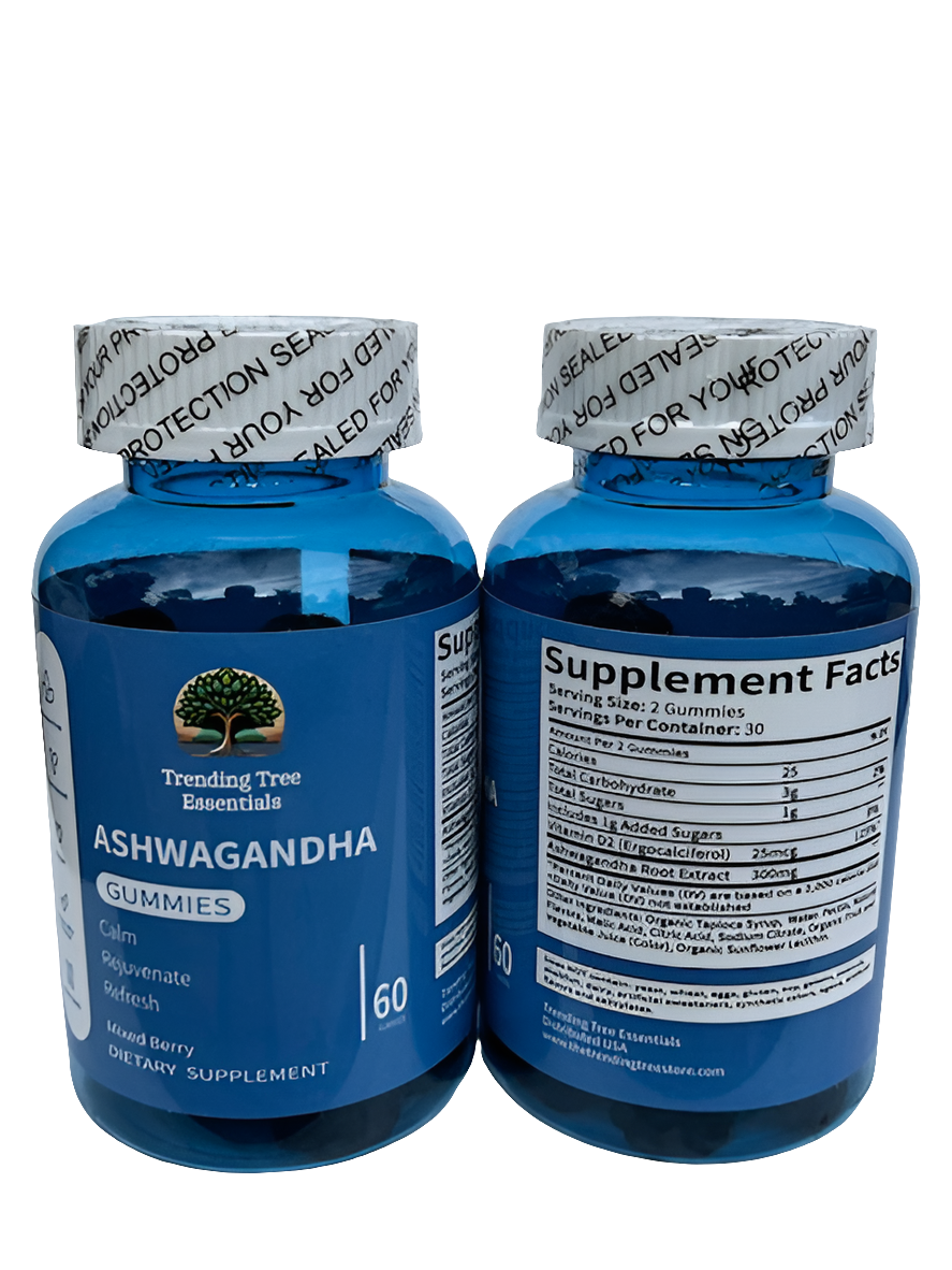 Trending Tree Essentials Ashwagandha Mixed Berry Gummies w/ Vitamin D, (60 CT)